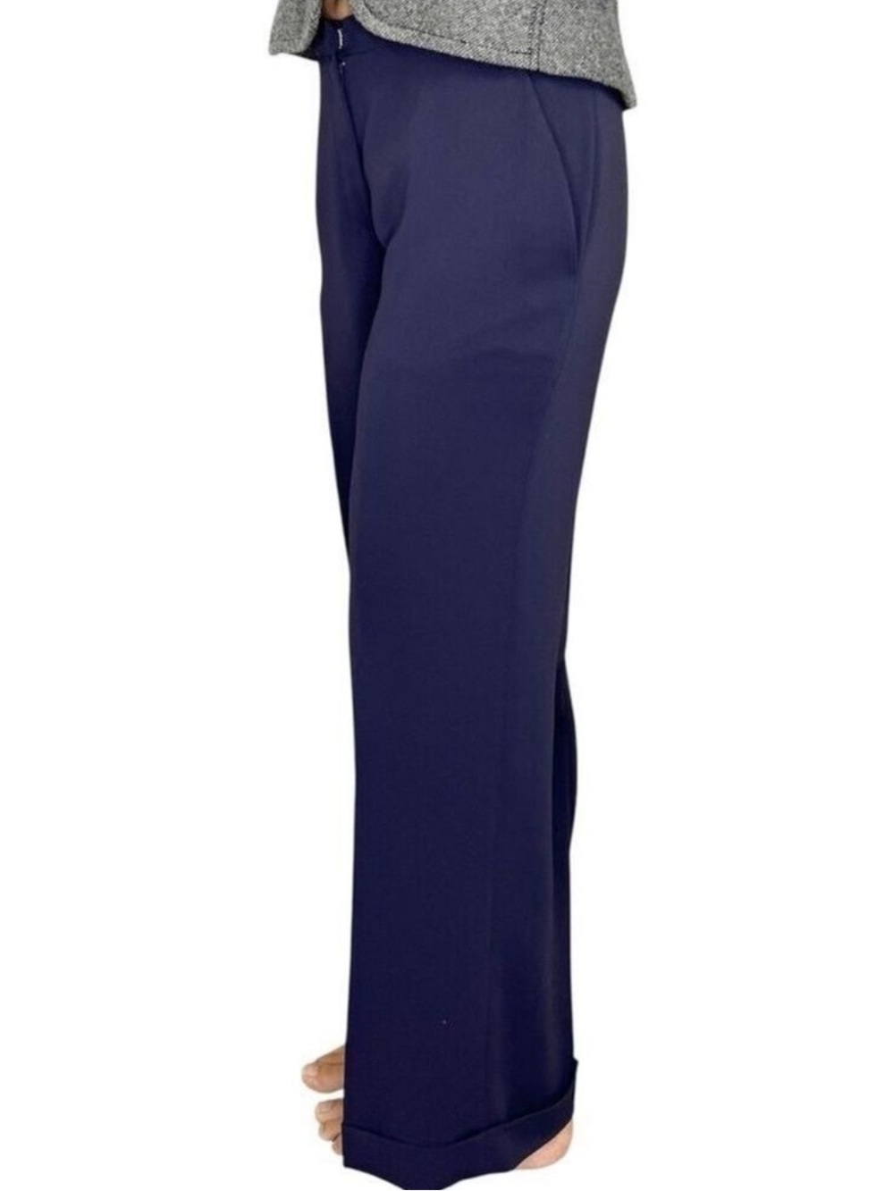 Vintage Rodier Paris made in France deep purple blue wide leg trousers EU 38